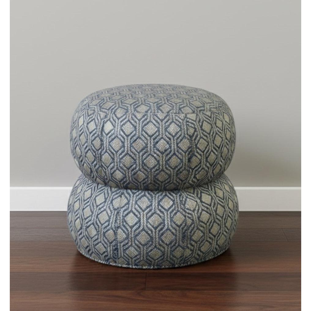 Ba'al Kadife Yuvarlak Puf/Tabure