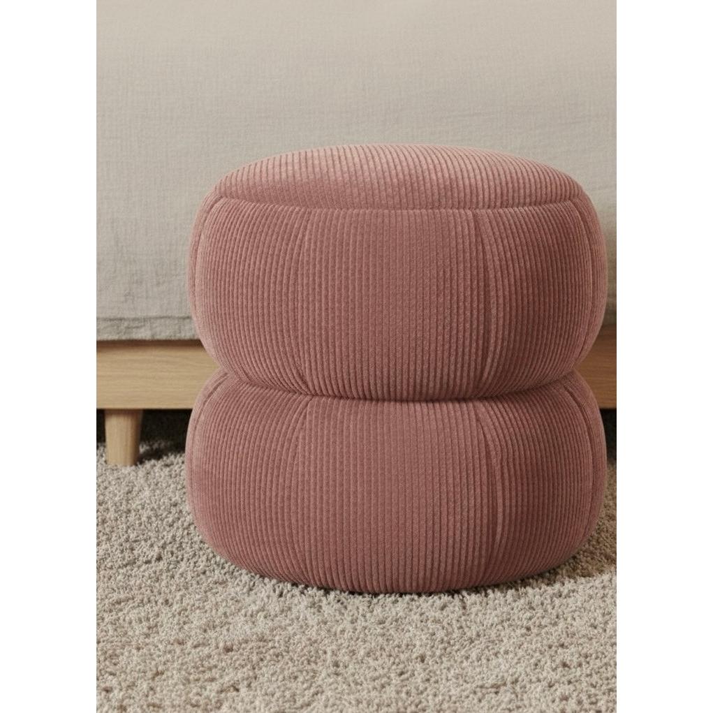 Ba'al Kadife Yuvarlak Puf/Tabure