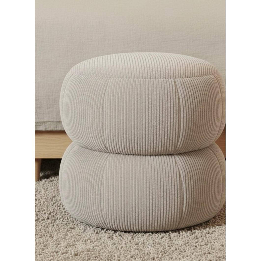 Ba'al Kadife Yuvarlak Puf/Tabure