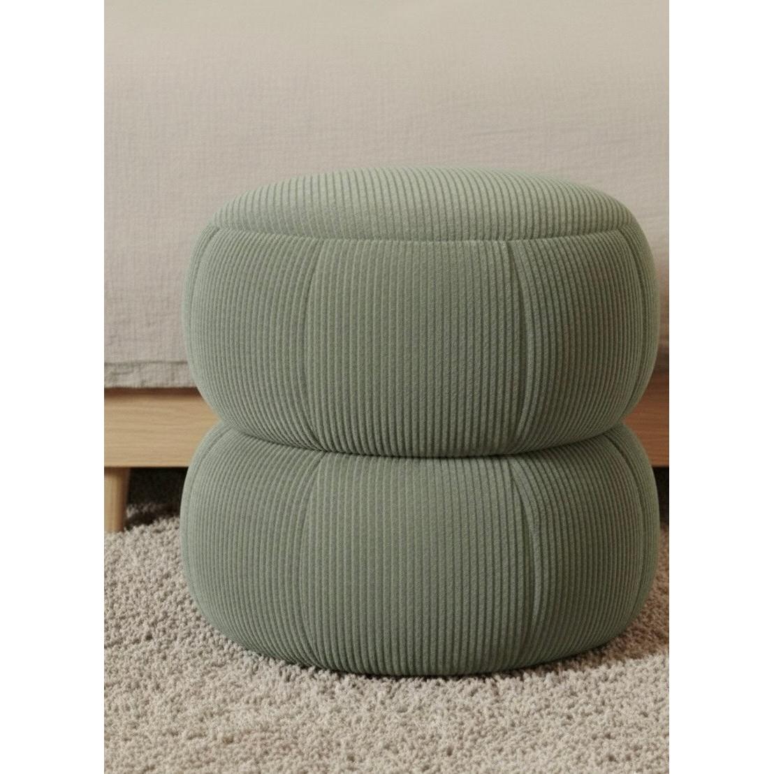 Ba'al Kadife Yuvarlak Puf/Tabure