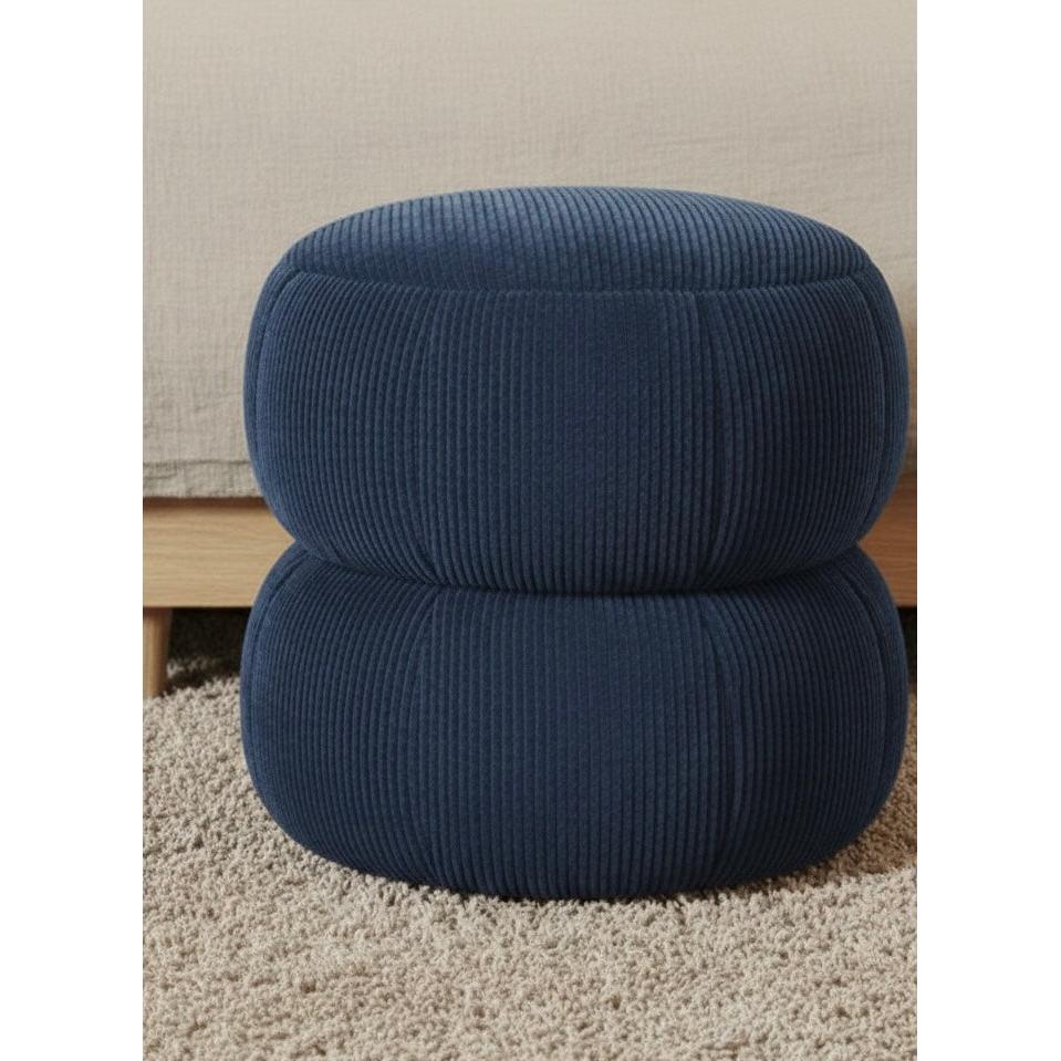 Ba'al Kadife Yuvarlak Puf/Tabure