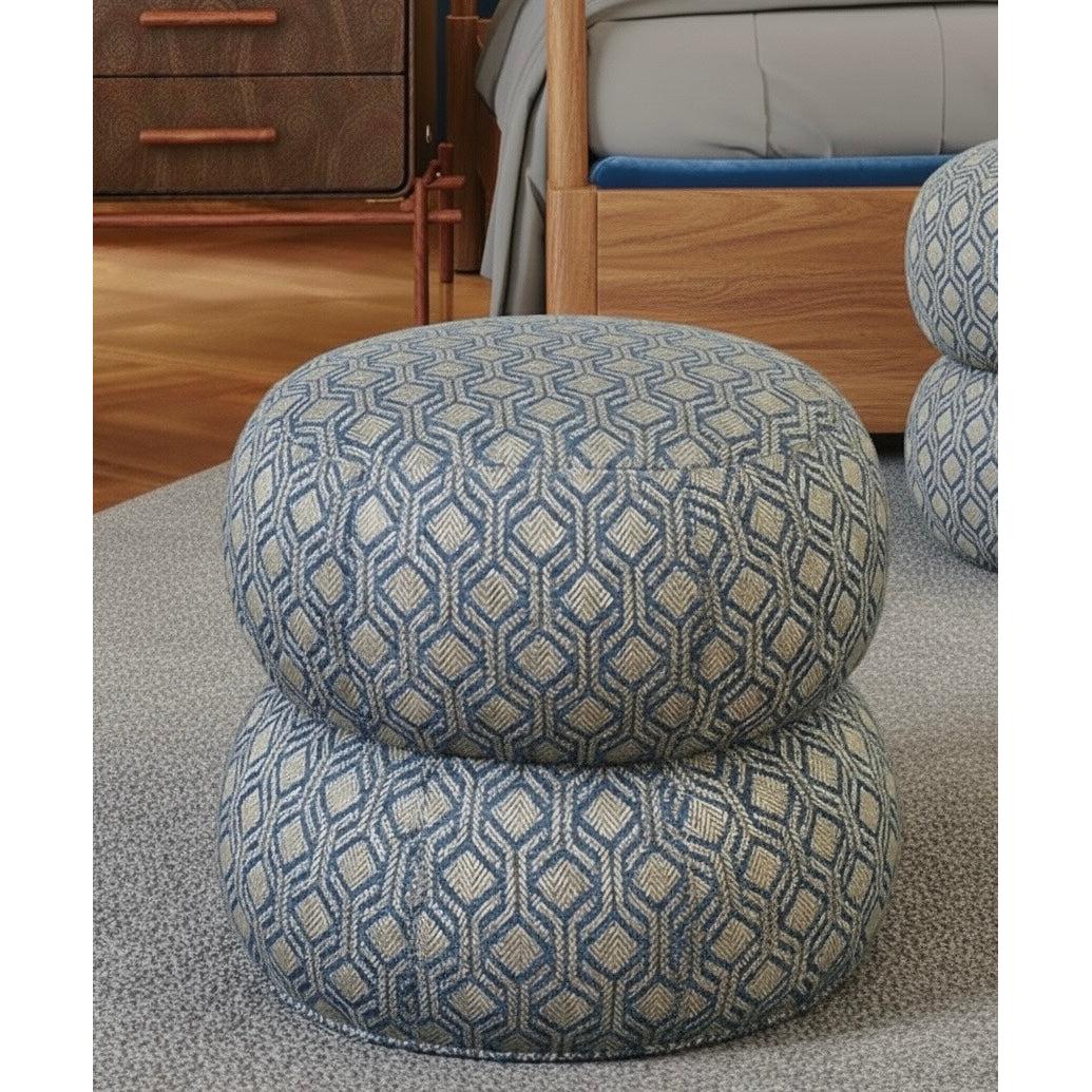 Ba'al Kadife Yuvarlak Puf/Tabure