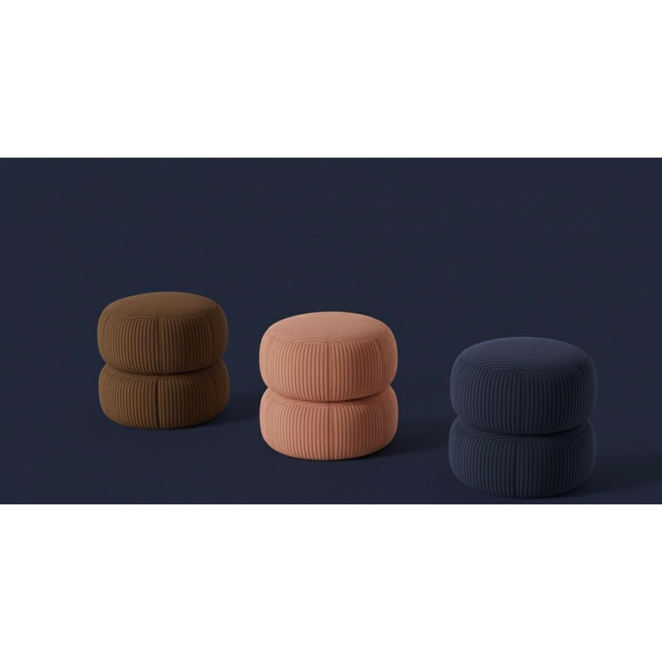 Ba'al Kadife Yuvarlak Puf/Tabure