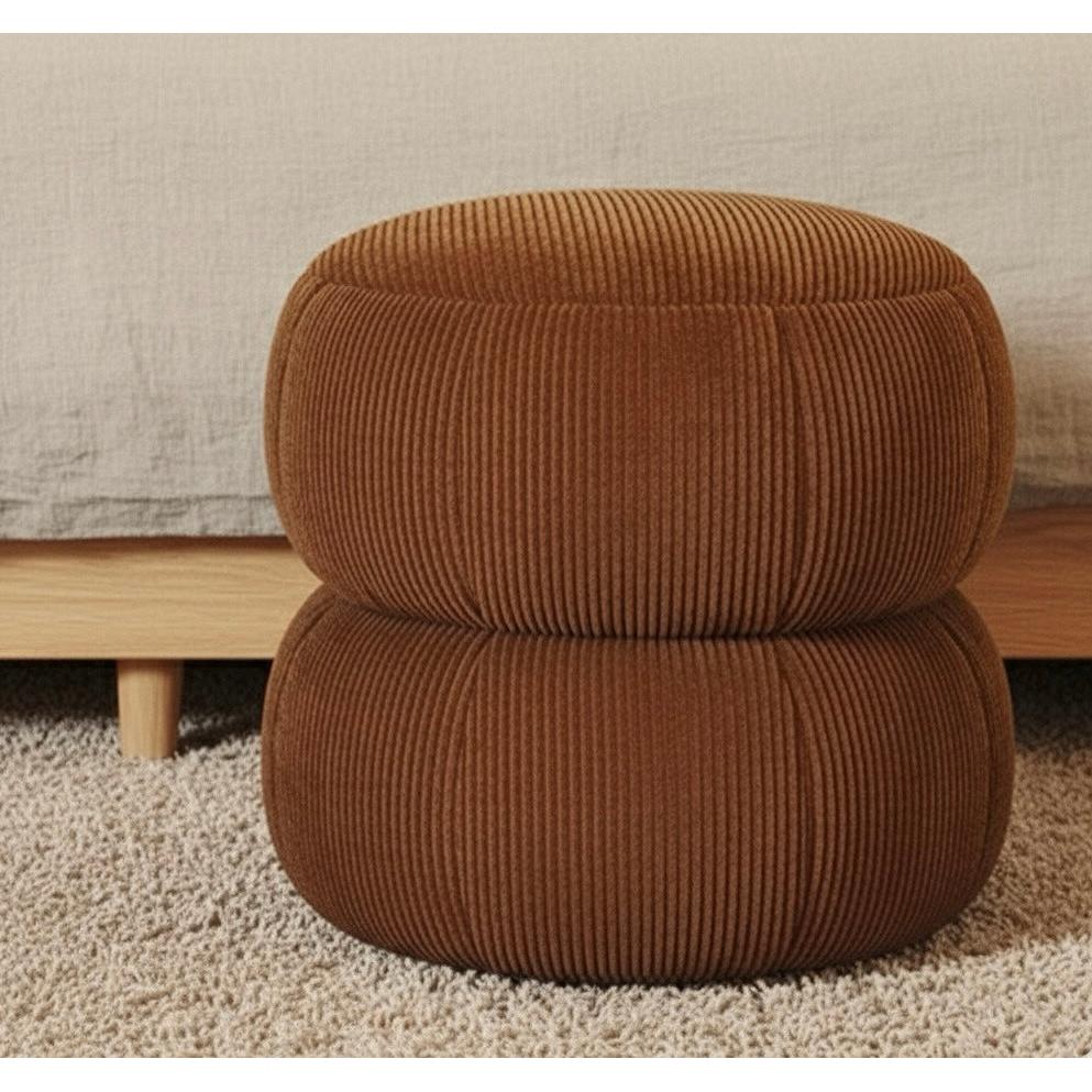 Ba'al Kadife Yuvarlak Puf/Tabure