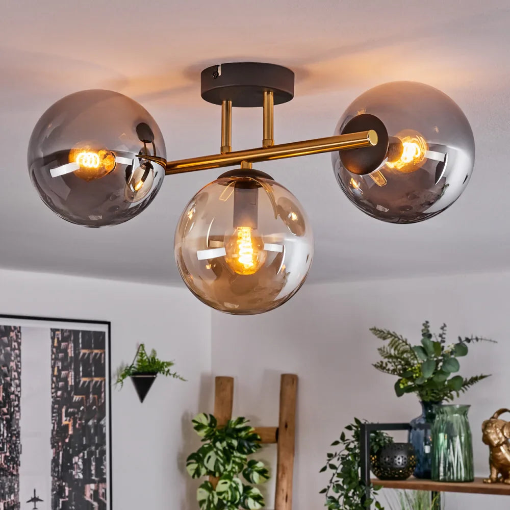 Bal-Füme Renkli Camlı Avize