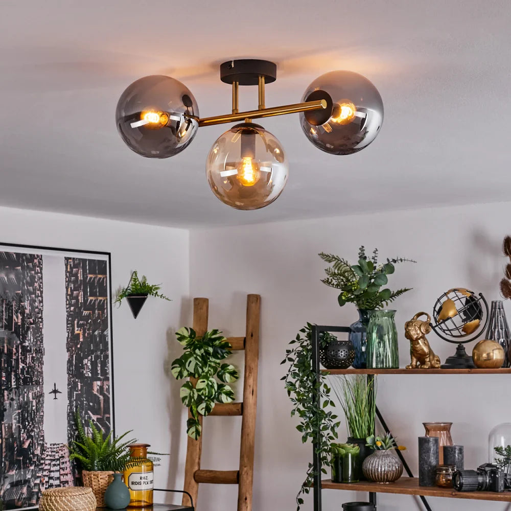 Bal-Füme Renkli Camlı Avize