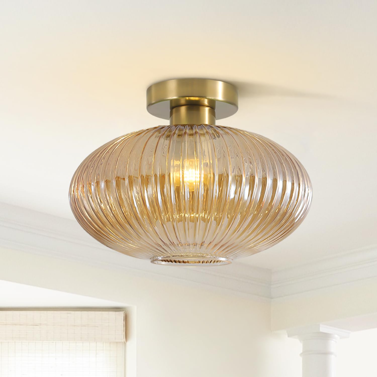 Bal Renkli Pleat Cam Sarkıt