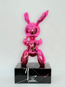 Balon Tavşan Heykeli | Pembe Krom Kaplama Pop Art Dekorasyon