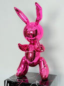Balon Tavşan Heykeli | Pembe Krom Kaplama Pop Art Dekorasyon