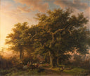 Barend Cornelis Koekkoek - Orman Sahnesi Fine Art Baskı