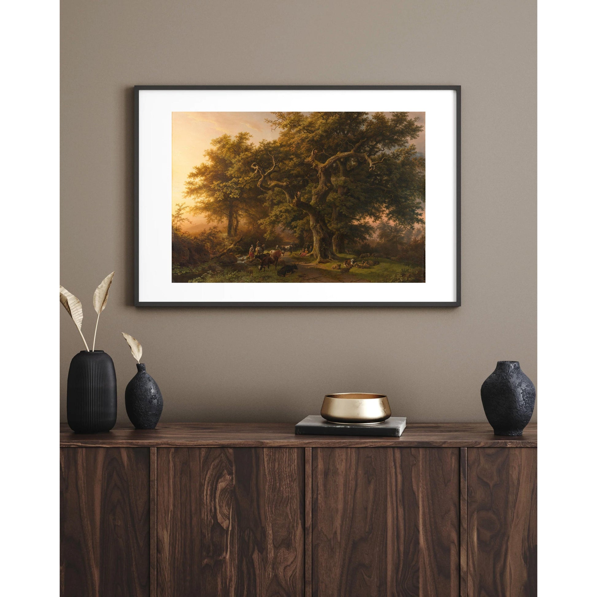 Barend Cornelis Koekkoek - Orman Sahnesi Fine Art Baskı