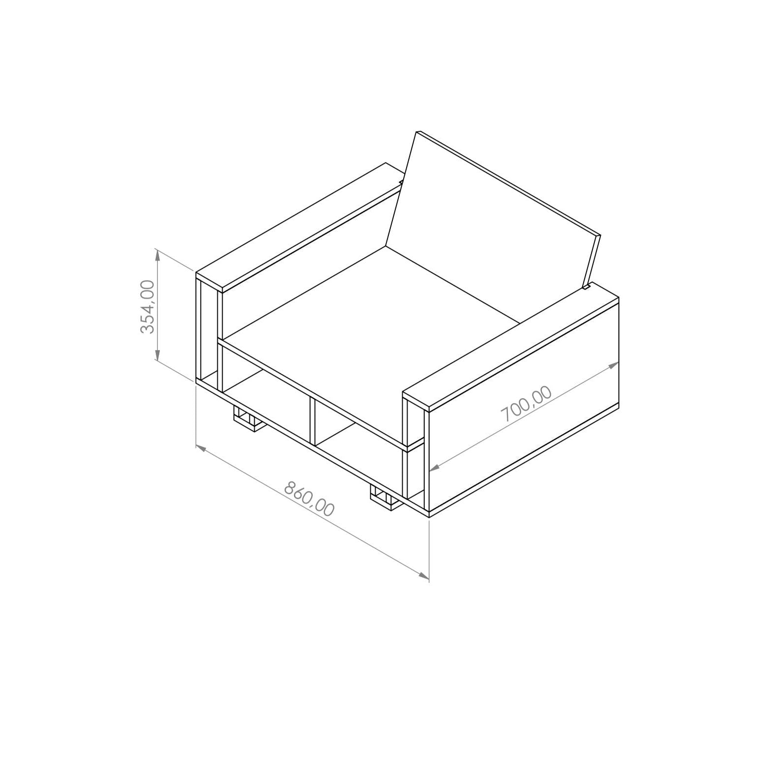 Base - Tasarım Raflı Koltuk