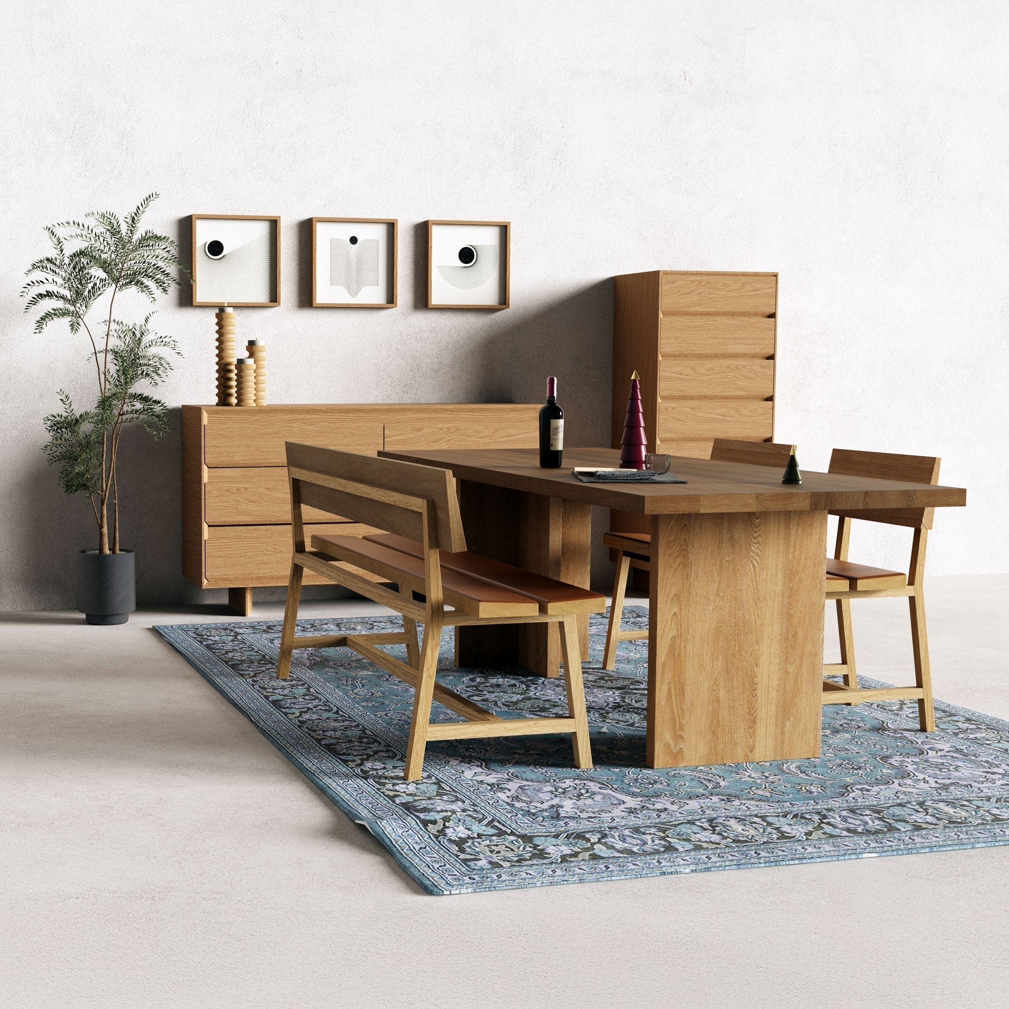 Beam Geniş Konsol Şifonyer, Meşe