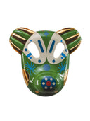 Bear Mask Hayon Parlak Pinewood Yeşil Dekoratif Obje