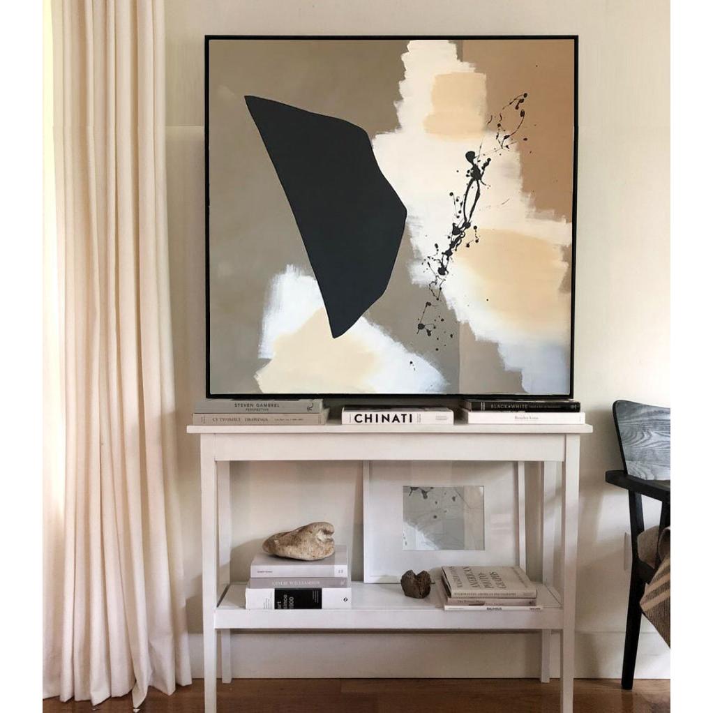 Beige And Black Akrilik El Yapımı Tablo