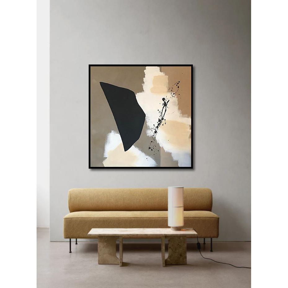 Beige And Black Akrilik El Yapımı Tablo