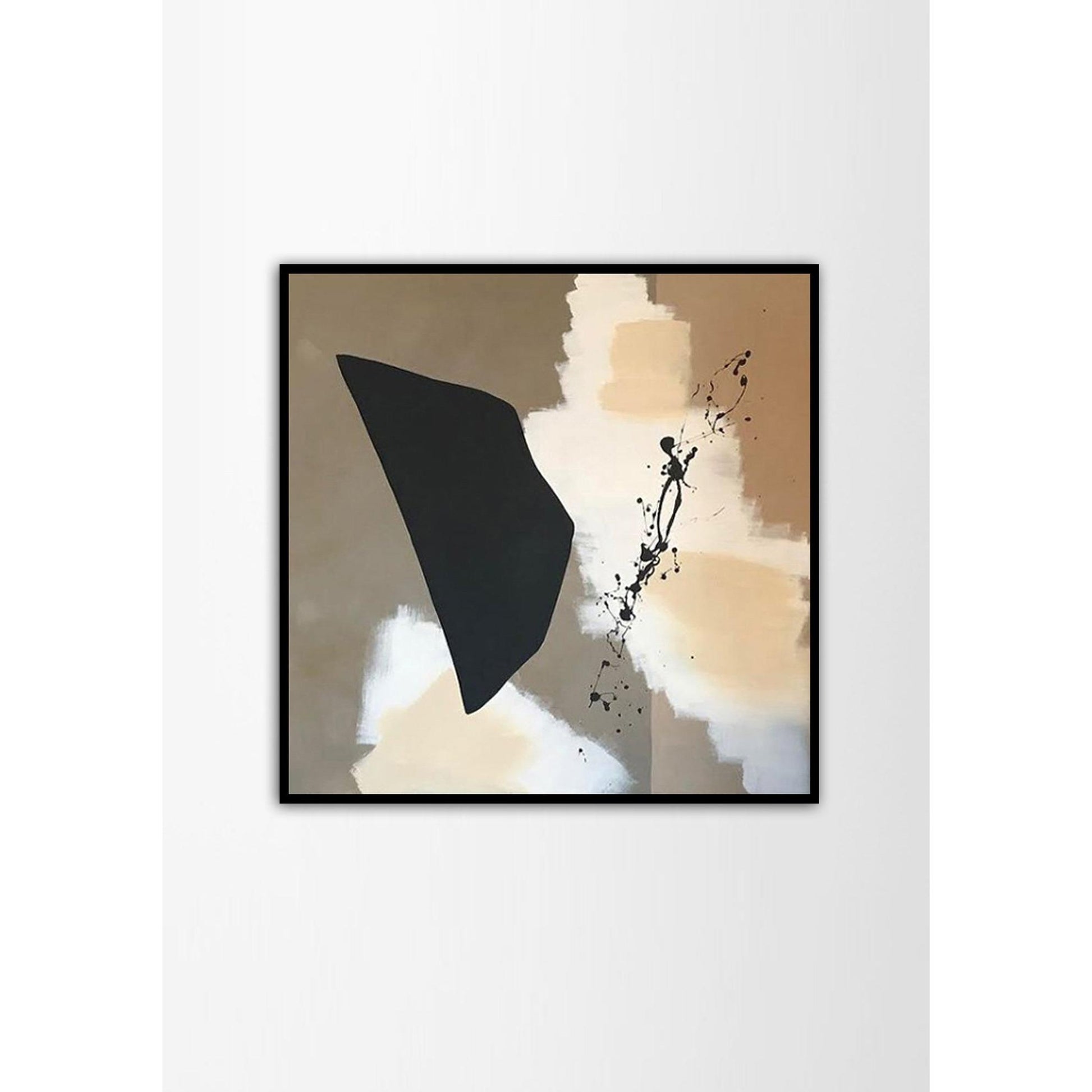 Beige And Black Akrilik El Yapımı Tablo