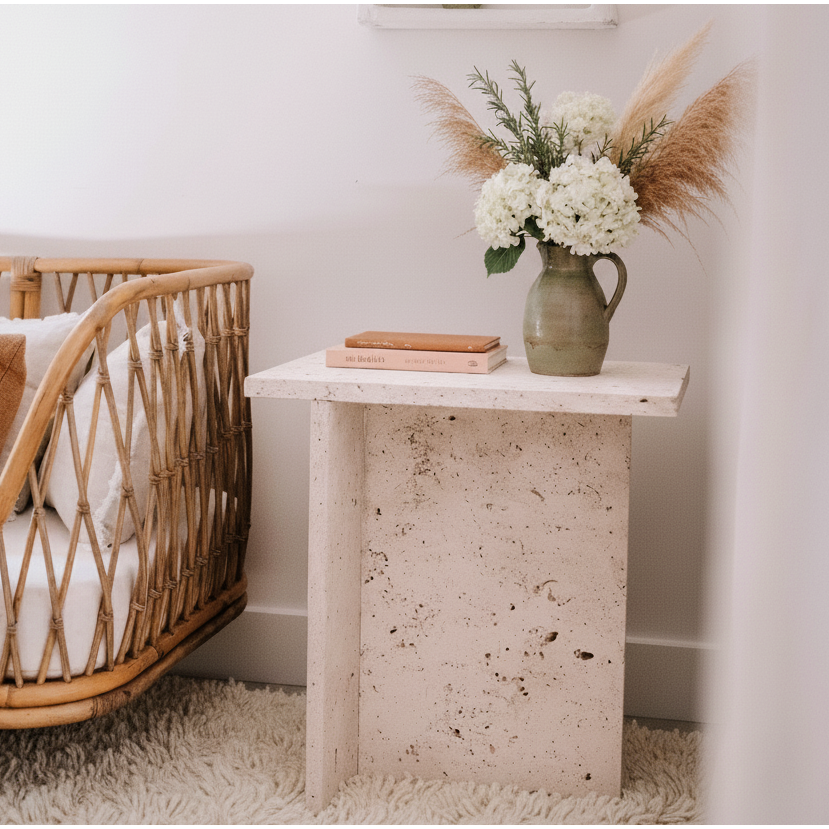 Bej Traverten Yan Sehpa