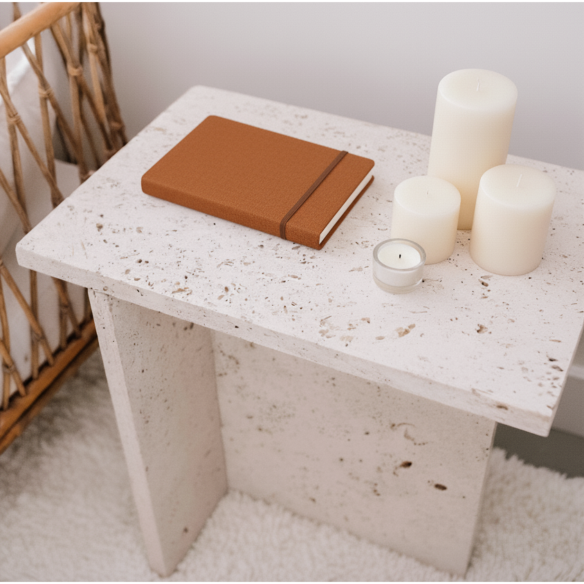 Bej Traverten Yan Sehpa