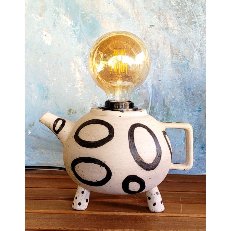 Beton Efektli Çaydanlık Formlu Abajur 2