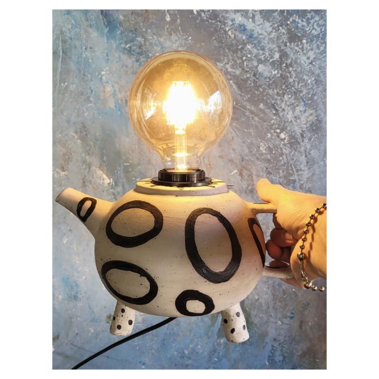 Beton Efektli Çaydanlık Formlu Abajur 2