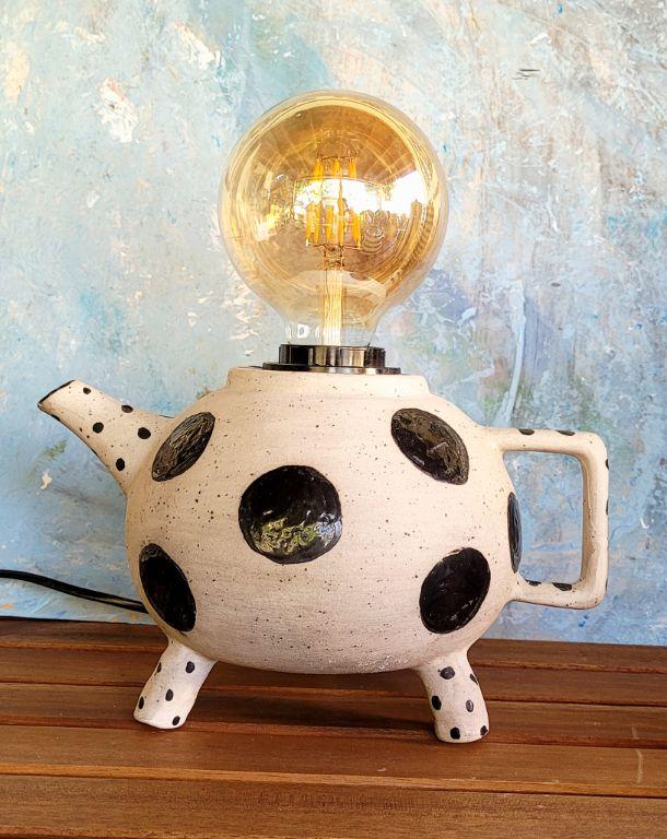 Beton Efektli, Çaydanlık Formlu Abajur