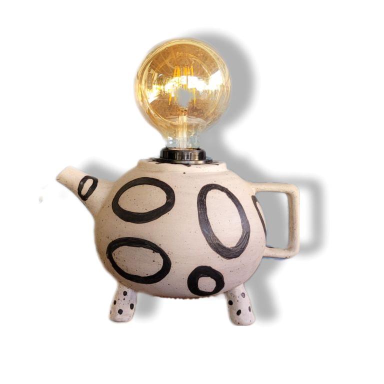 Beton Efektli Çaydanlık Formlu Abajur 2