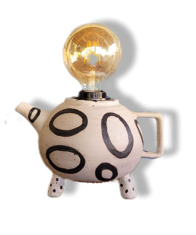 Beton Efektli Çaydanlık Formlu Abajur 2