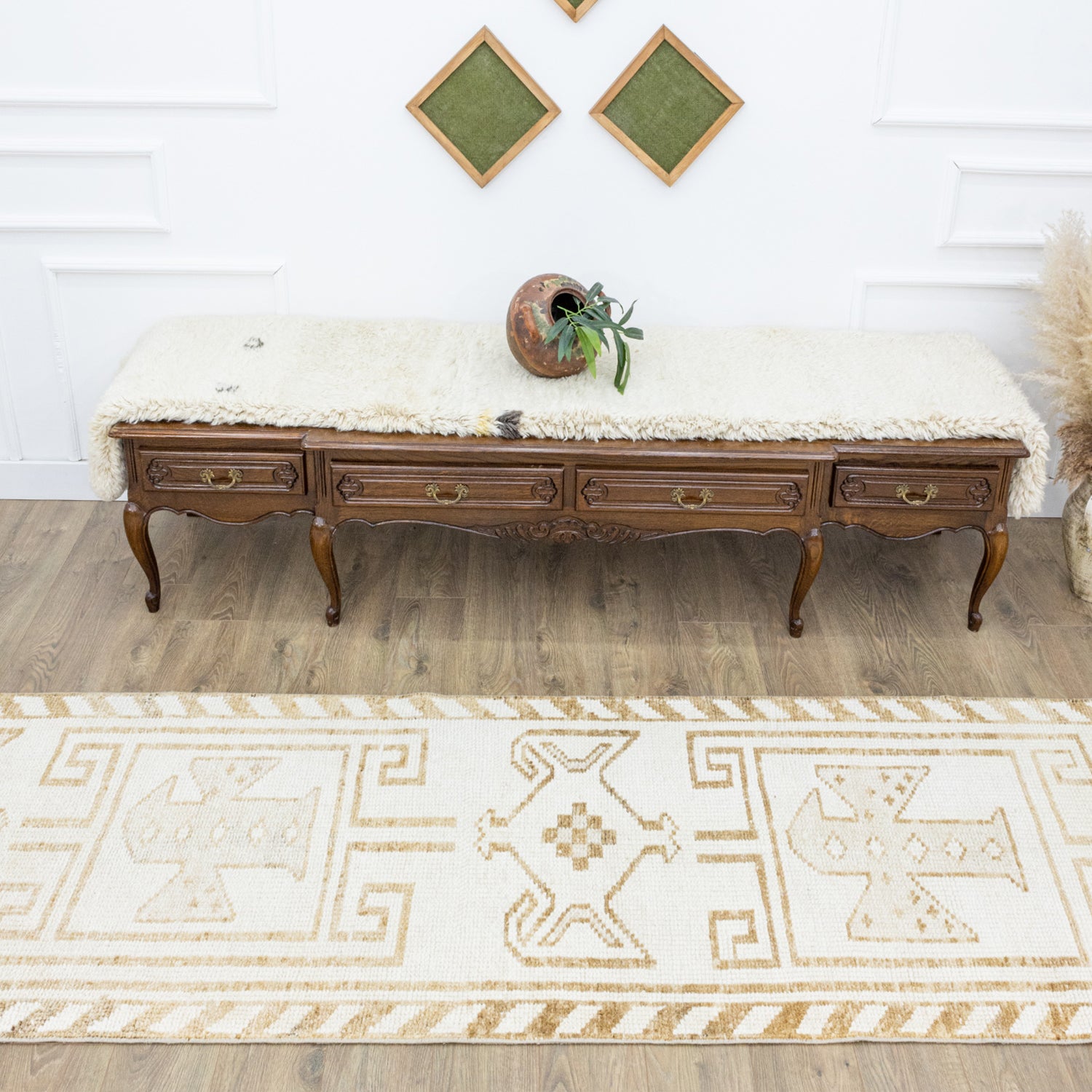 Beyce İlkel Desenli Herki El Dokuma Yolluk 61X371 Cm