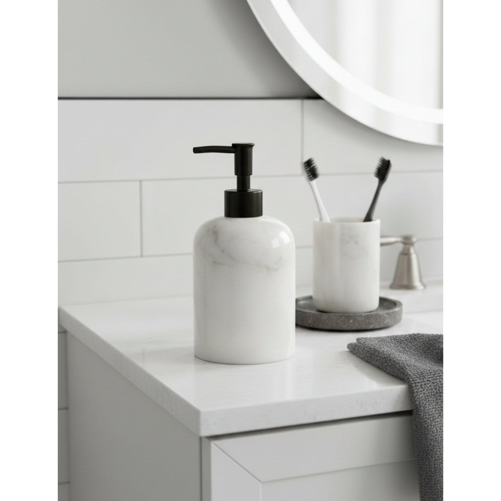 Bianco Mermer Sıvı Sabunluk - Siyah