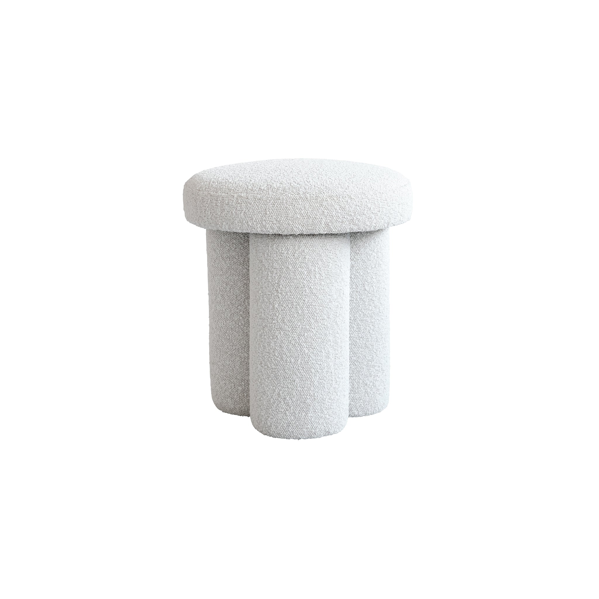 Big Foot Beyaz Bukle Kumaş Tabure