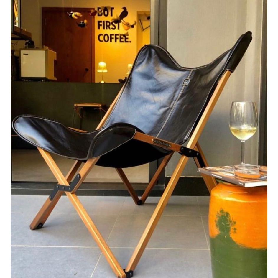 Black Colour Tripolina Katlanır Sandalye