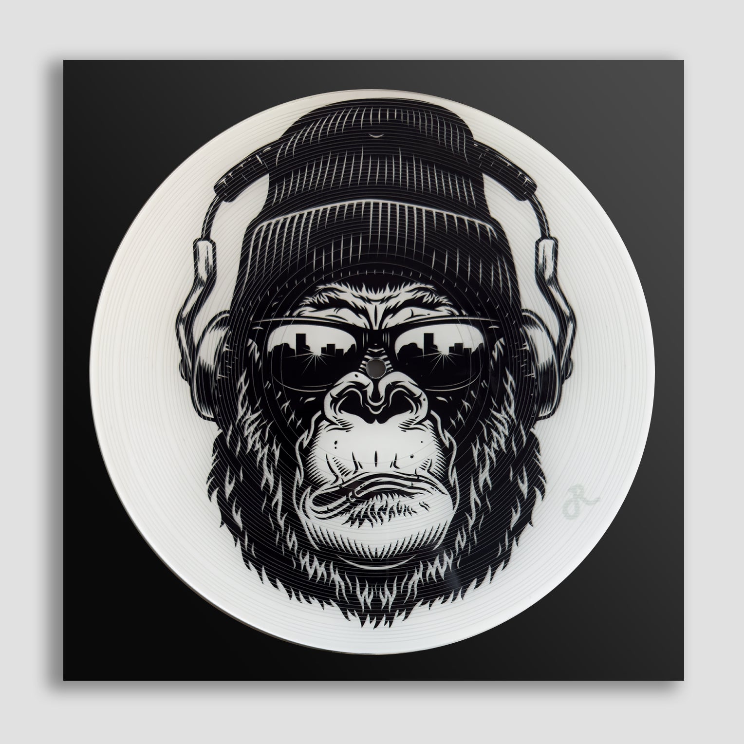 Black&White Monkey Dekoratif Plak