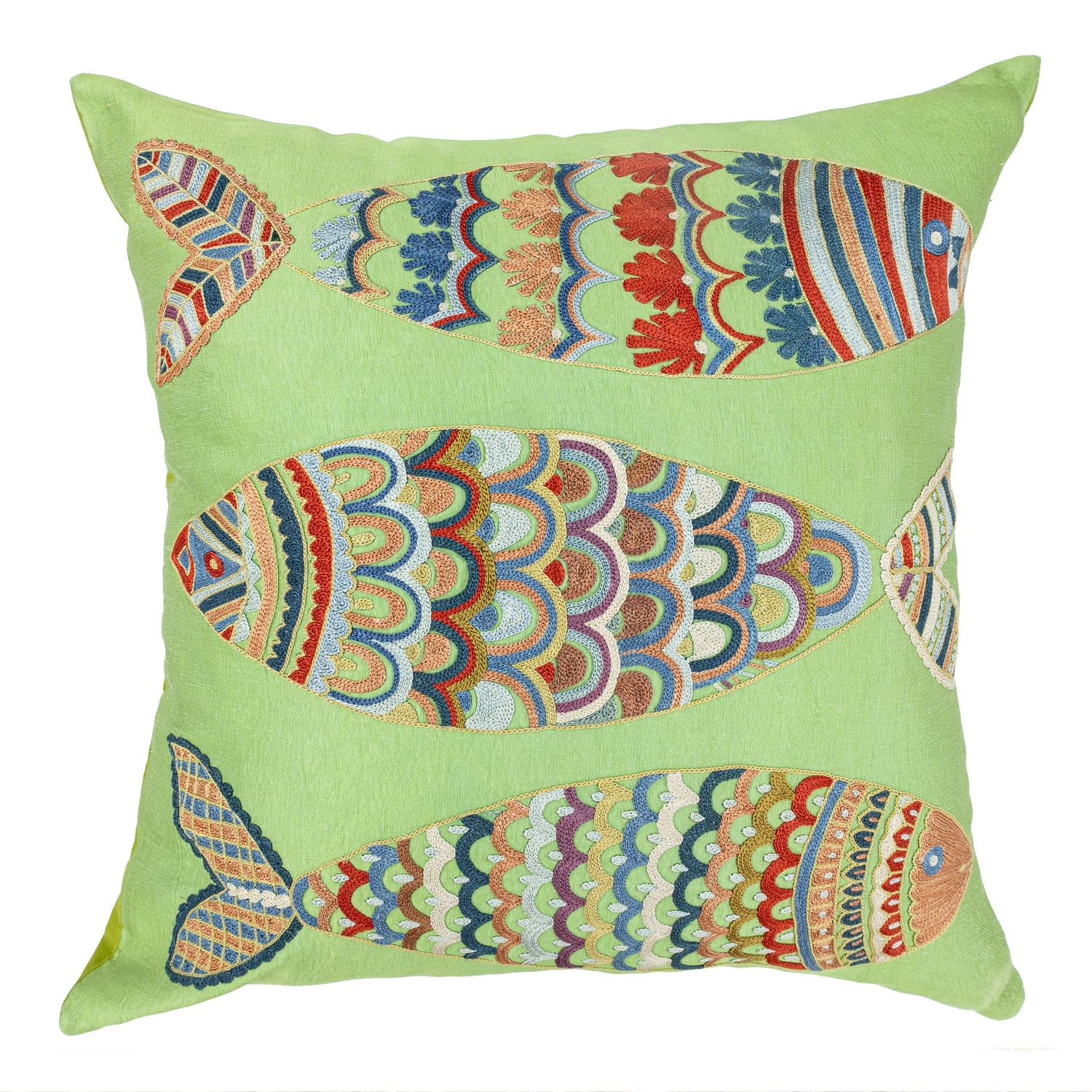 Blair Balık Desenli İpek Kırlent 50X50 Cm