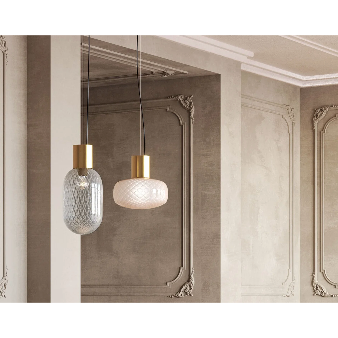 Bloom Transparan Pembe Sarkıt Avize