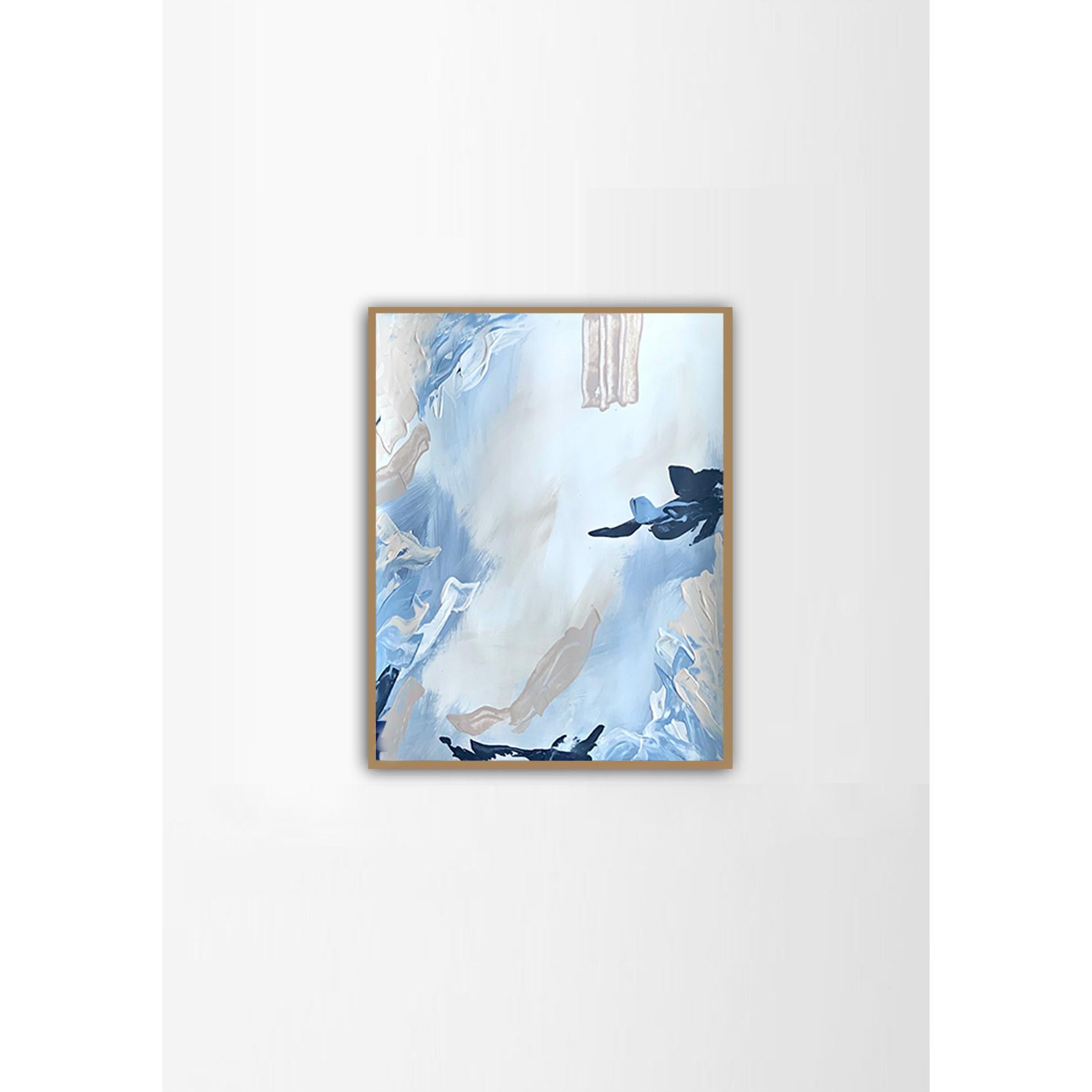 Blue Waves Kanvas Üzeri Akrilik El Yapımı Tablo