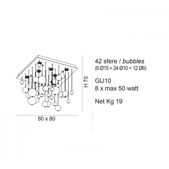 Bolero Kristal Küreli Krom Plafonyer