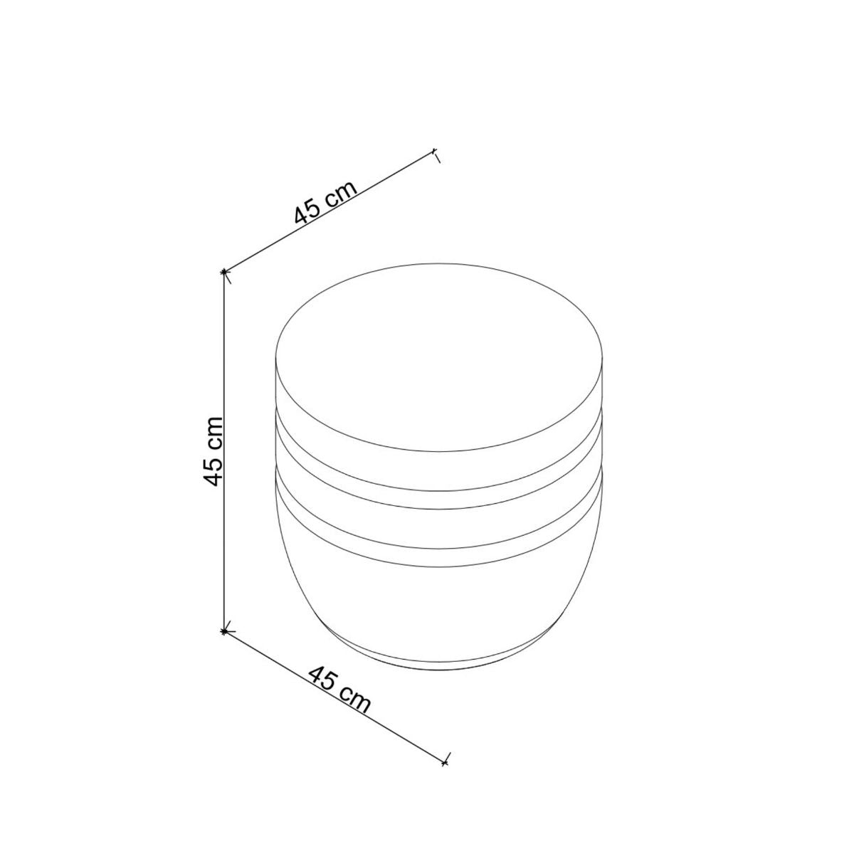 Bookworm Sehpa / Tabure Masif Sedir Yuvarlak Bej