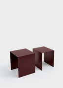 Bordo Metal 2'li Zigon Sehpa Seti