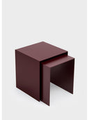 Bordo Metal 2'li Zigon Sehpa Seti