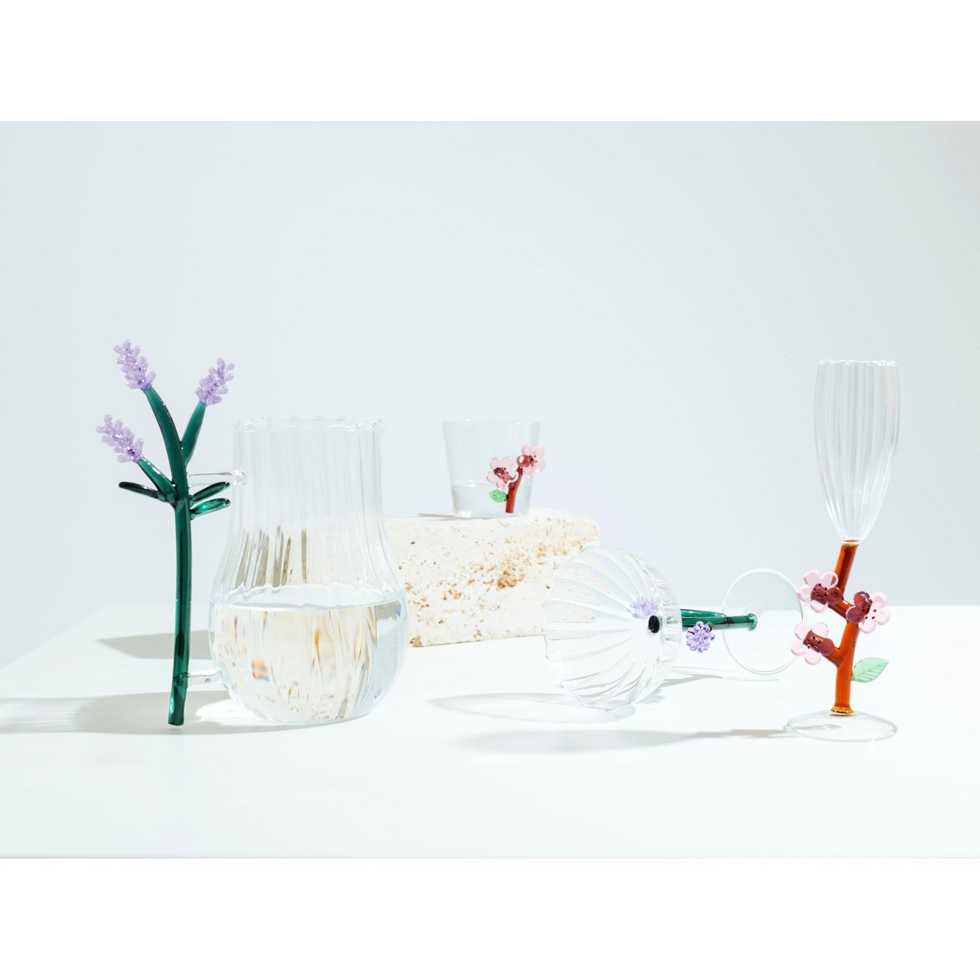 Botanica Lavanta Figürlü El Yapımı Cam Demlik