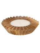 Bowl Oymalı Teak Mum