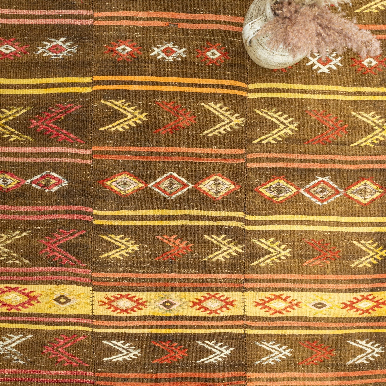 Brownish Çubuklu Üç Kanat Kilim 170X389 Cm
