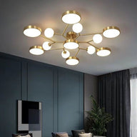 Buzlu Opal Camlı Led Plafonyer 4-Plafonyer-Life Aydınlatma-Gold-NowShopFun