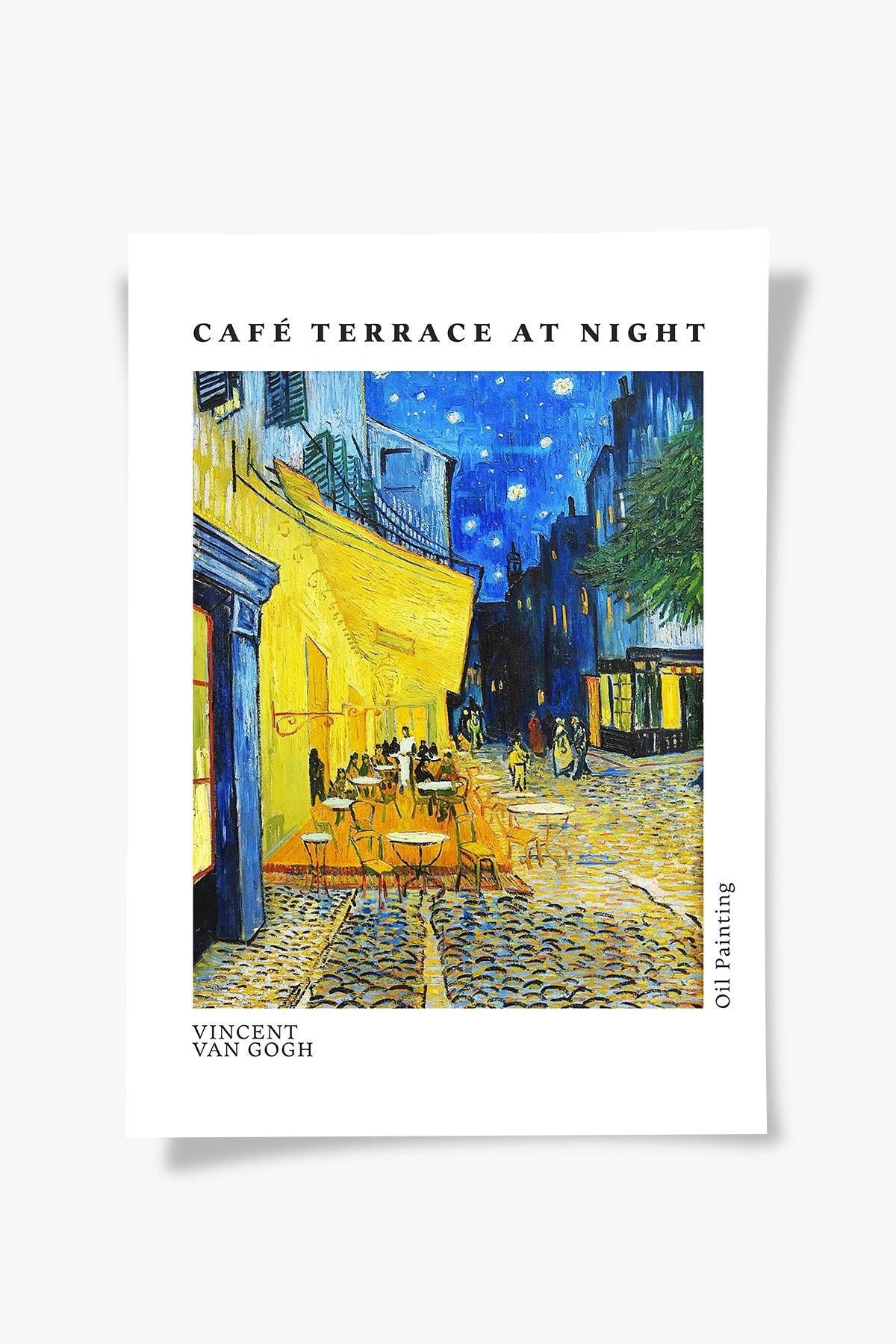 肉筆画　Café Terrace at Night オマージュ Café Terrace At Night Vincent Van Gogh Baskı - ODA.products - Fine