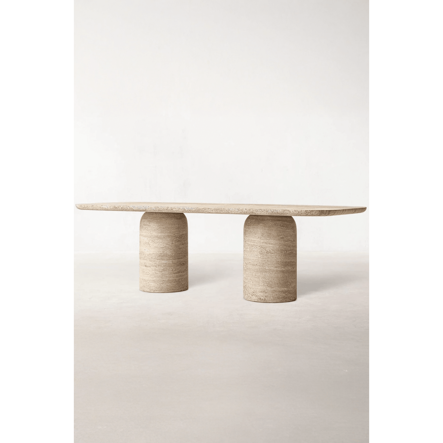 Calandha -Traverten 2 Mermi Ayaklı Yemek Masası