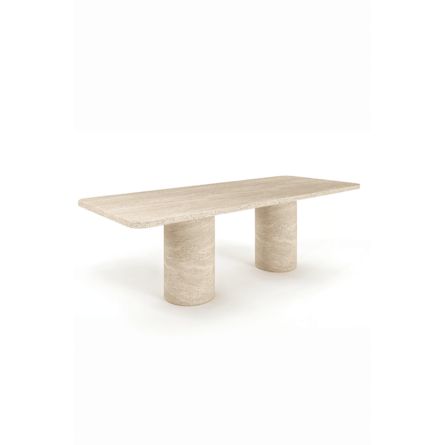 Calandha -Traverten 2 Mermi Ayaklı Yemek Masası