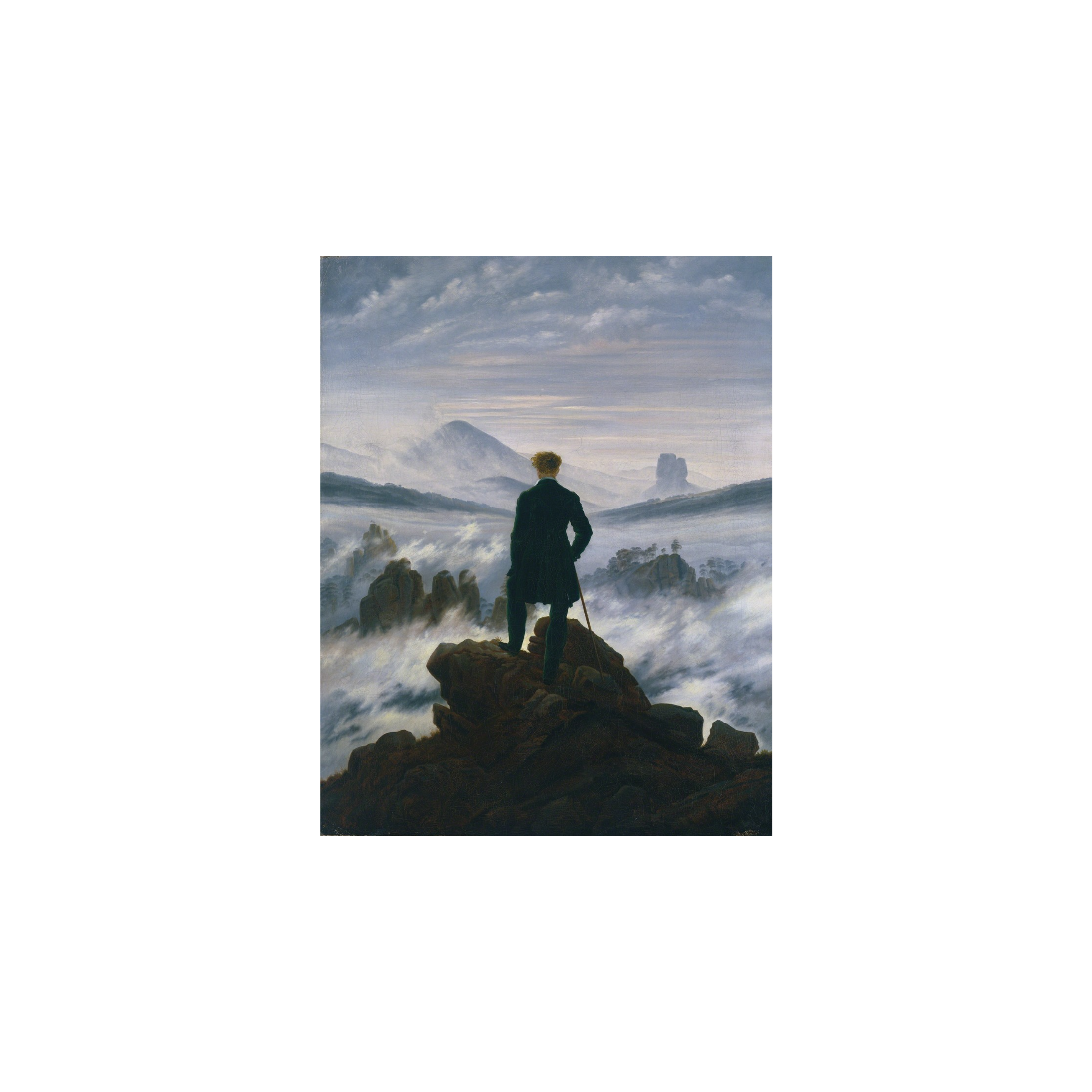 Caspar David Friedrich - Deniz Sisi Üzerinde Gezgin Fine Art Baskı