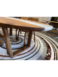 Ceviz Nehir Epoksi Elips Yemek Masası - Duman Gri Reçine Tasarım-Yemek Masası-Innature Home-80*180-NowShopFun