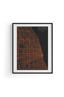 Chicago Şehir Haritası Poster